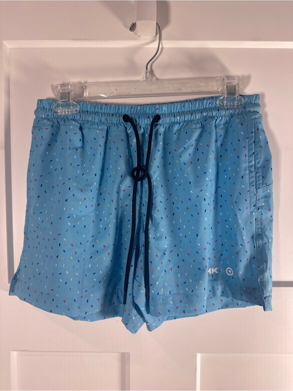 Humankind Target Light Blue Men's Swim Shorts with Multicolor Print Sprinkles